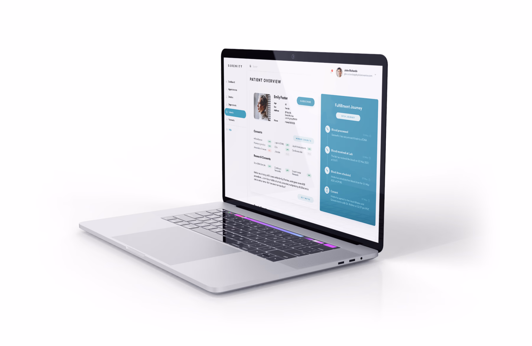 Serenity internal Laboratory Information Management System (LIMS).